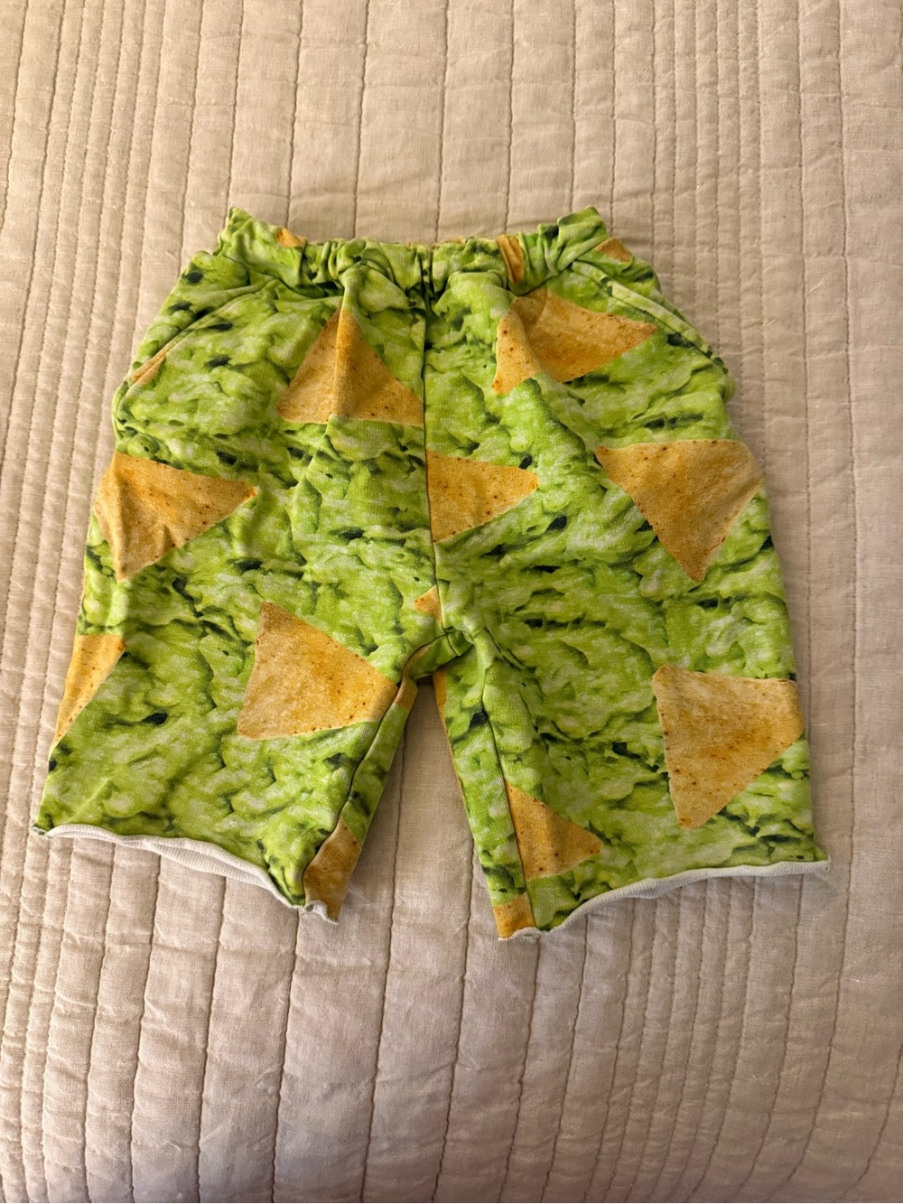 Kids Green Avocado & Chip Print Shorts